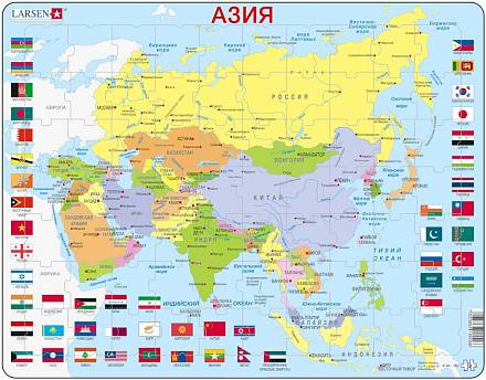 Обучающий пазл – Азия, русский, 70 деталей 